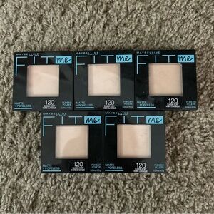 Maybelline Fit Me Matte + Poreless Powder - 120 Classic Ivory (5 Pack)